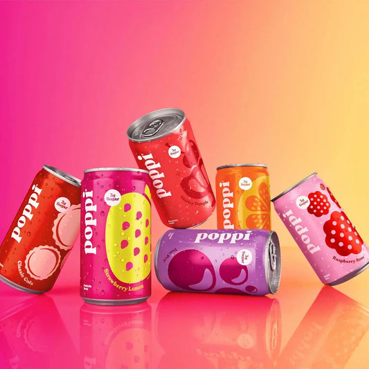 Poppi Prebiotic Soda, Mini Stars, 7.5 Oz Mini Can, 12 Pack