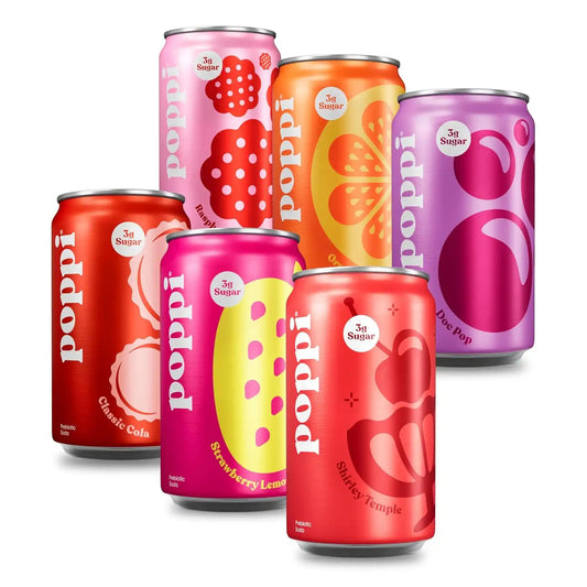 Poppi Prebiotic Soda, Mini Stars, 7.5 Oz Mini Can, 12 Pack
